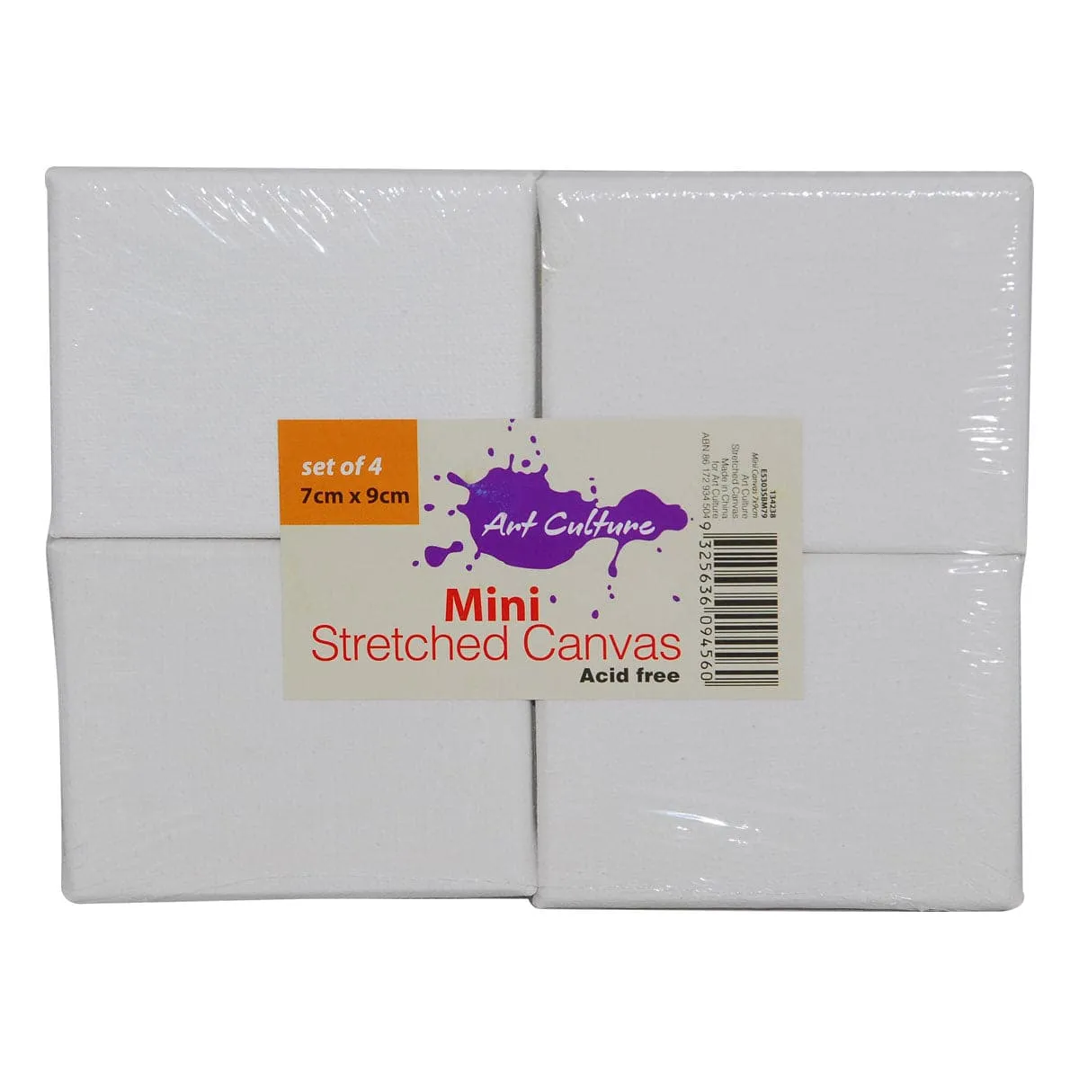 Art Culture Mini Stretched Canvas 7 x 9cm Set of 4