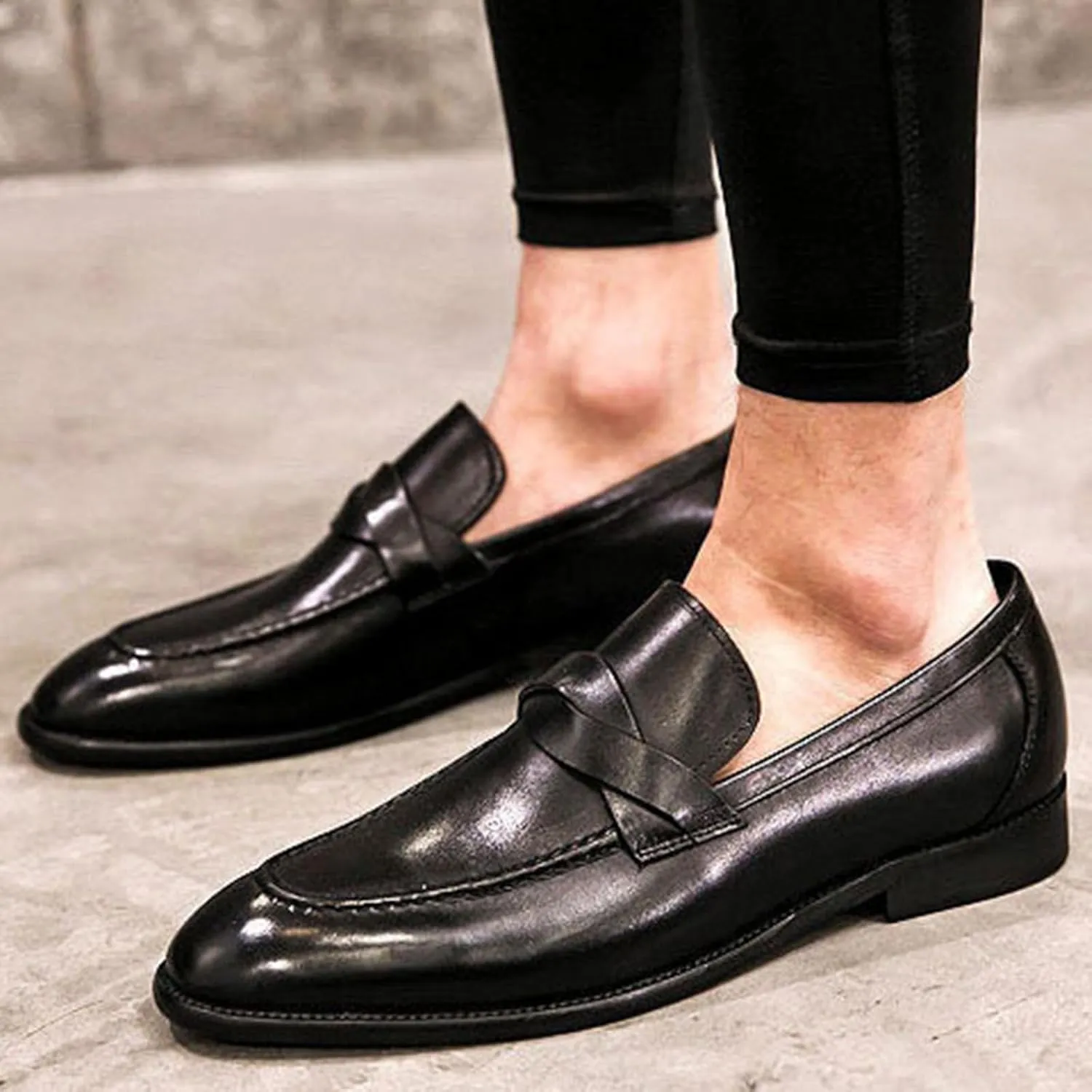 Men's Loafers Casual Dress Shoes Slip on Shoes for Men Comfortable Business Work Shoes