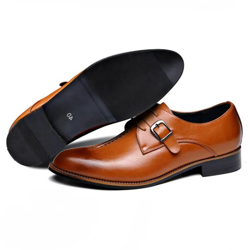 Men's Wedding Genuine Leather Oxfords With Buckles