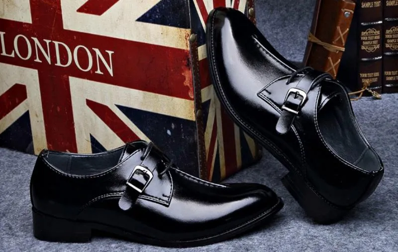 Men's Wedding Genuine Leather Oxfords With Buckles