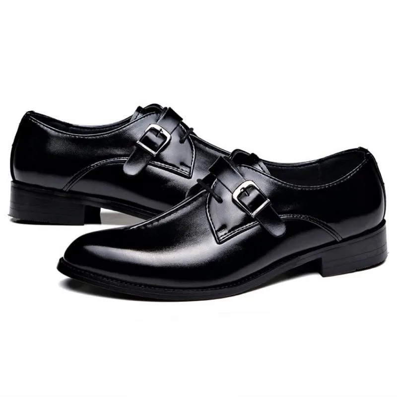 Men's Wedding Genuine Leather Oxfords With Buckles