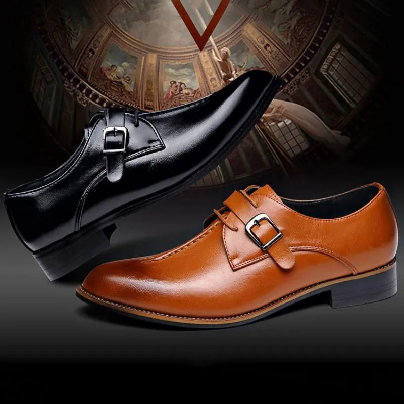 Men's Wedding Genuine Leather Oxfords With Buckles