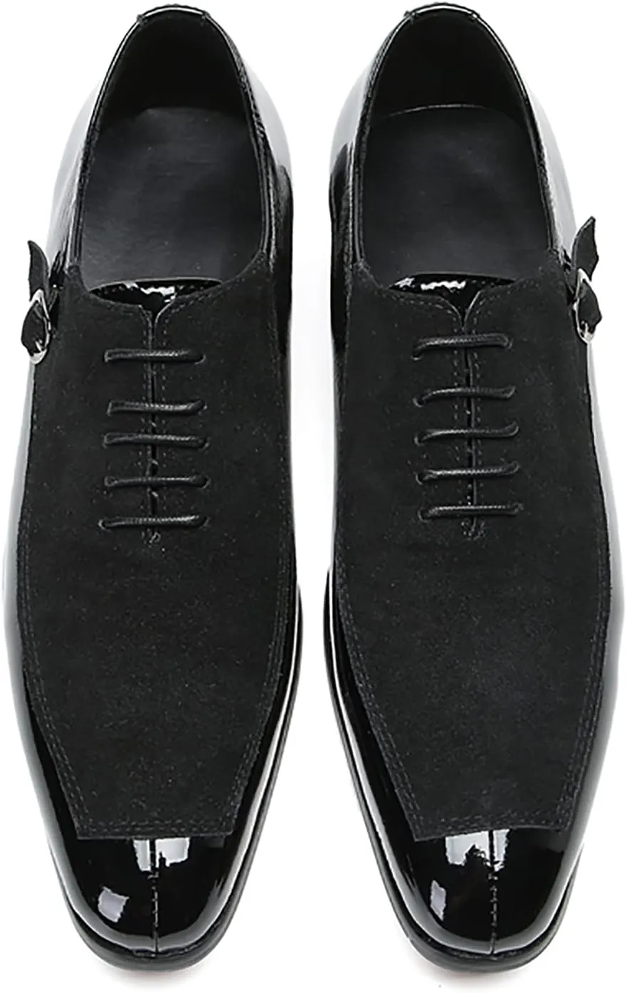 Santimon Mens Oxfords Formal Dress Suede Wingtip Toe Derby Fashion Business Casual Two Tone Comfortable Shoes Prom Wedding Tuxedo Shoes for Men