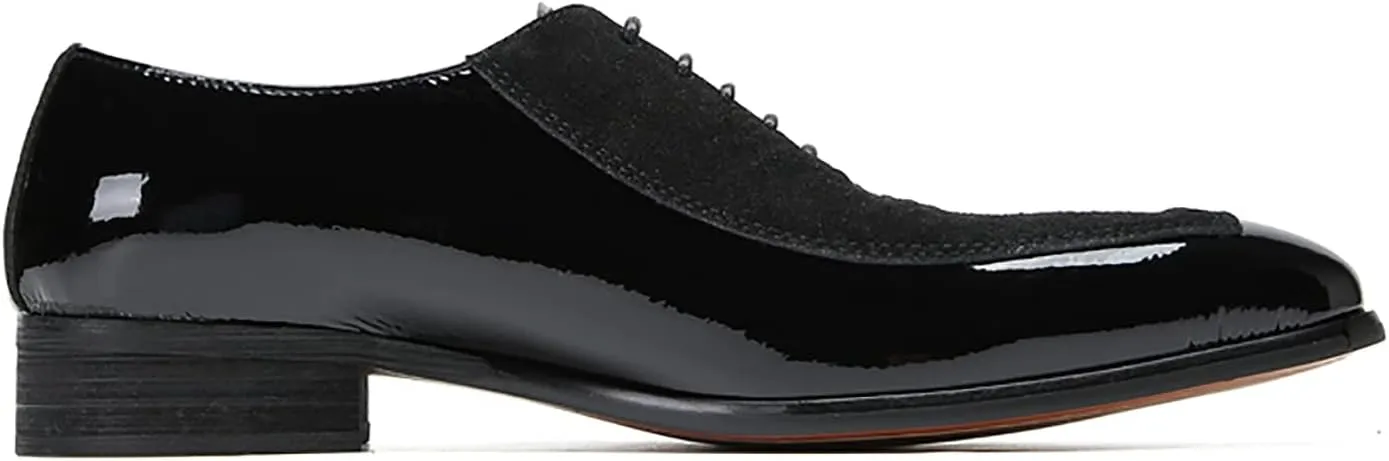 Santimon Mens Oxfords Formal Dress Suede Wingtip Toe Derby Fashion Business Casual Two Tone Comfortable Shoes Prom Wedding Tuxedo Shoes for Men
