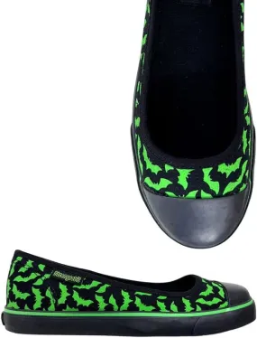 Strange Cvlt Women's Sneaker Flat Emily Bat Black/Green