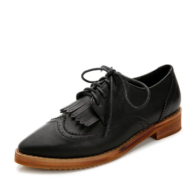 Women's Pointed Toe Spring / Autumn PU Leather Oxfords