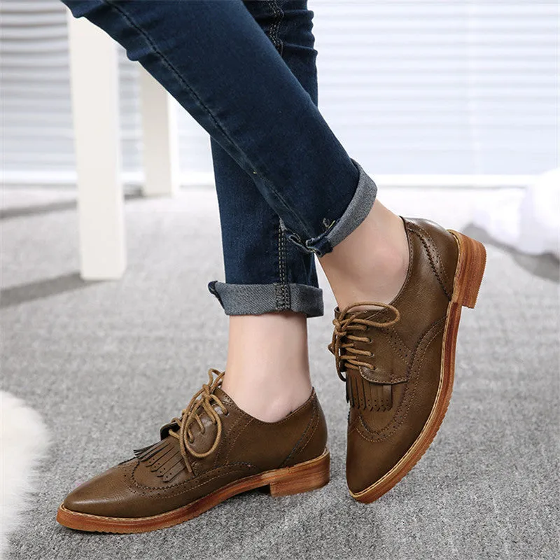 Women's Pointed Toe Spring / Autumn PU Leather Oxfords