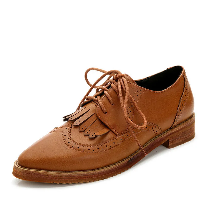 Women's Pointed Toe Spring / Autumn PU Leather Oxfords